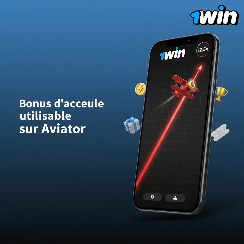 Bannière bonus d’accueil: jusqu’à +500 % sur 4 dépôts (max 500 000 F CFA), min 1 000 F CFA, utilisable sur Aviator.