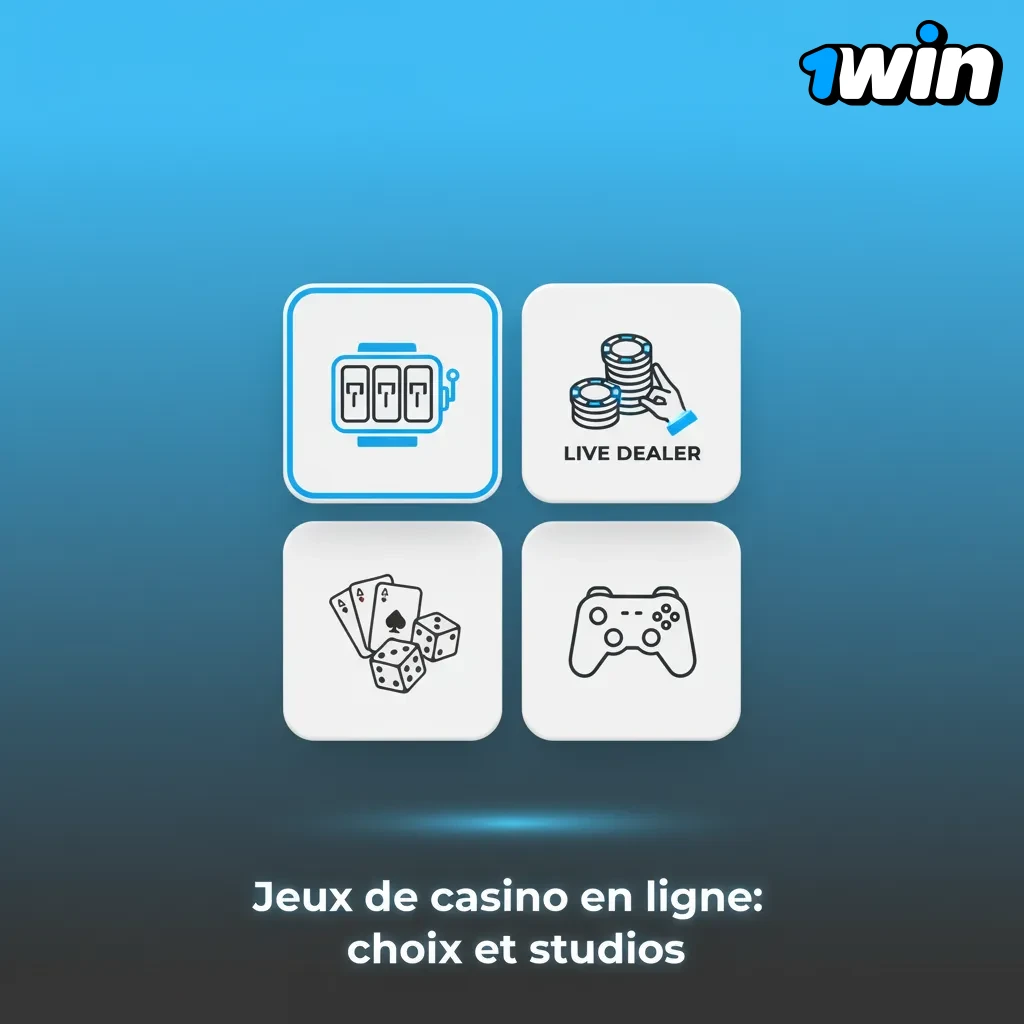 Lobby de casino en ligne: plus de 3 000 jeux, machines à sous, jackpots, blackjack, roulette, poker, croupiers en direct.