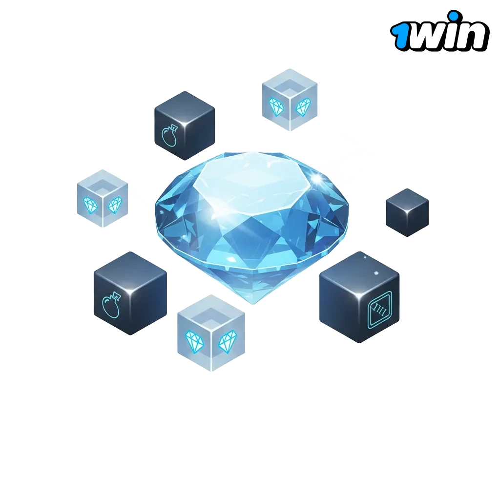 Interface du jeu Mines sur 1win en Côte d’Ivoire: grille de cases, mines, boutons Mise, Cashout et mode démo.