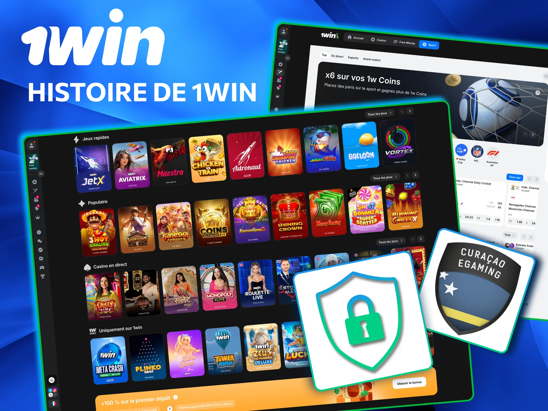 Histoire de 1win siège à Curaçao et services fiables.