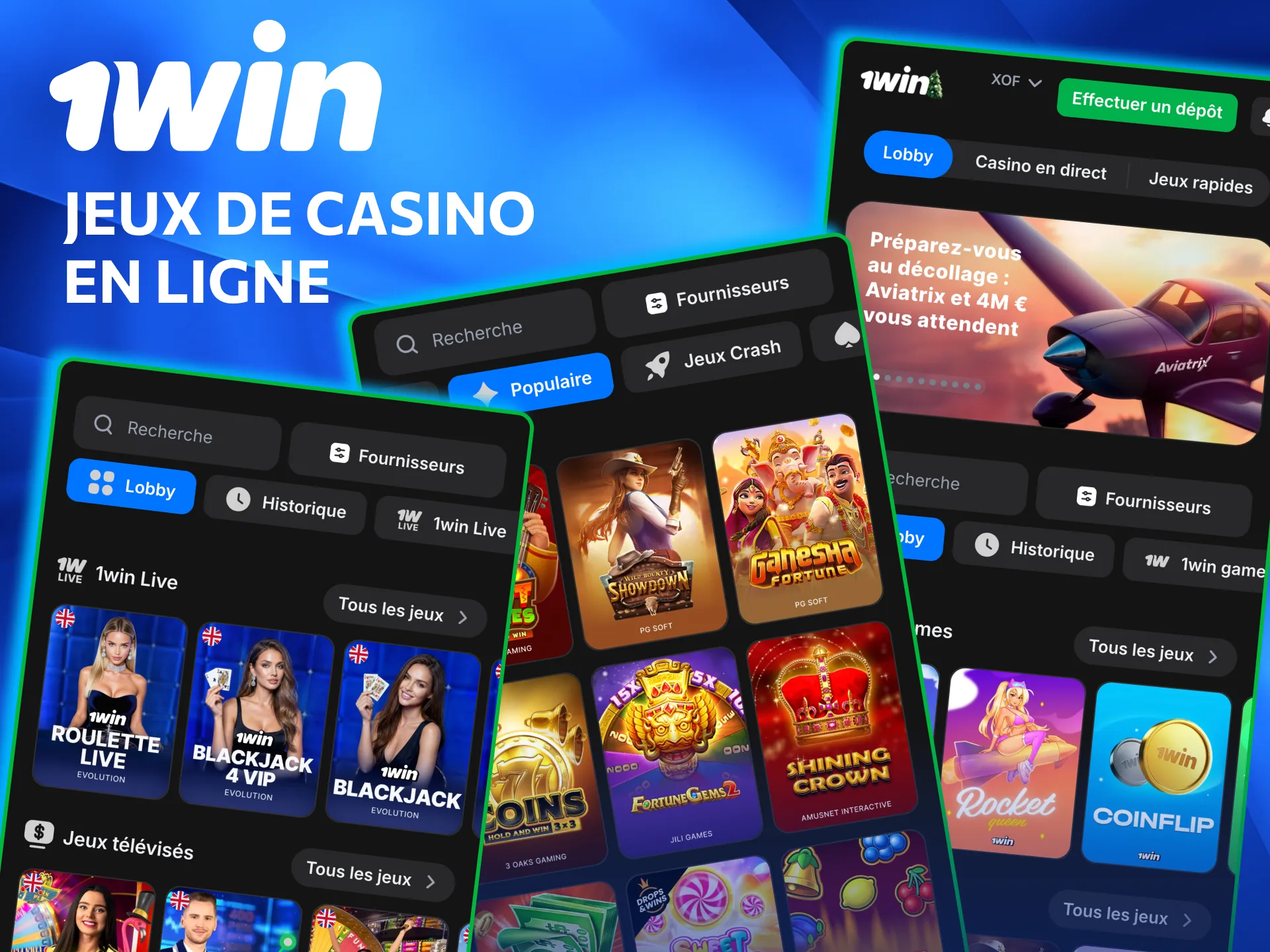 Expérience casino responsable avec jackpots et croupiers 1win.