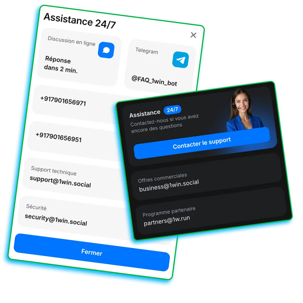 Contacts 1win Côte d’Ivoire par chat, e-mail et téléphone.