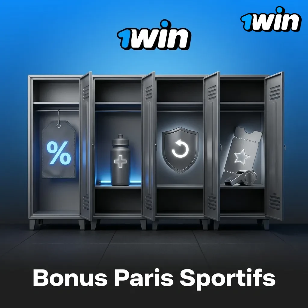 Sports betting bonuses display with welcome offer, accumulator bonus, free bet, and insurance options in FCFA