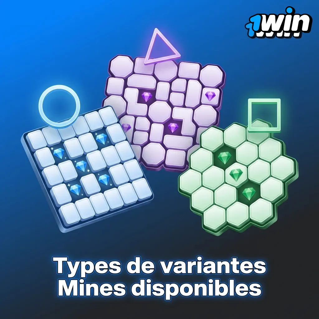 Grid showing different Mines game variants with varying risk levels and mine configurations on casino platform