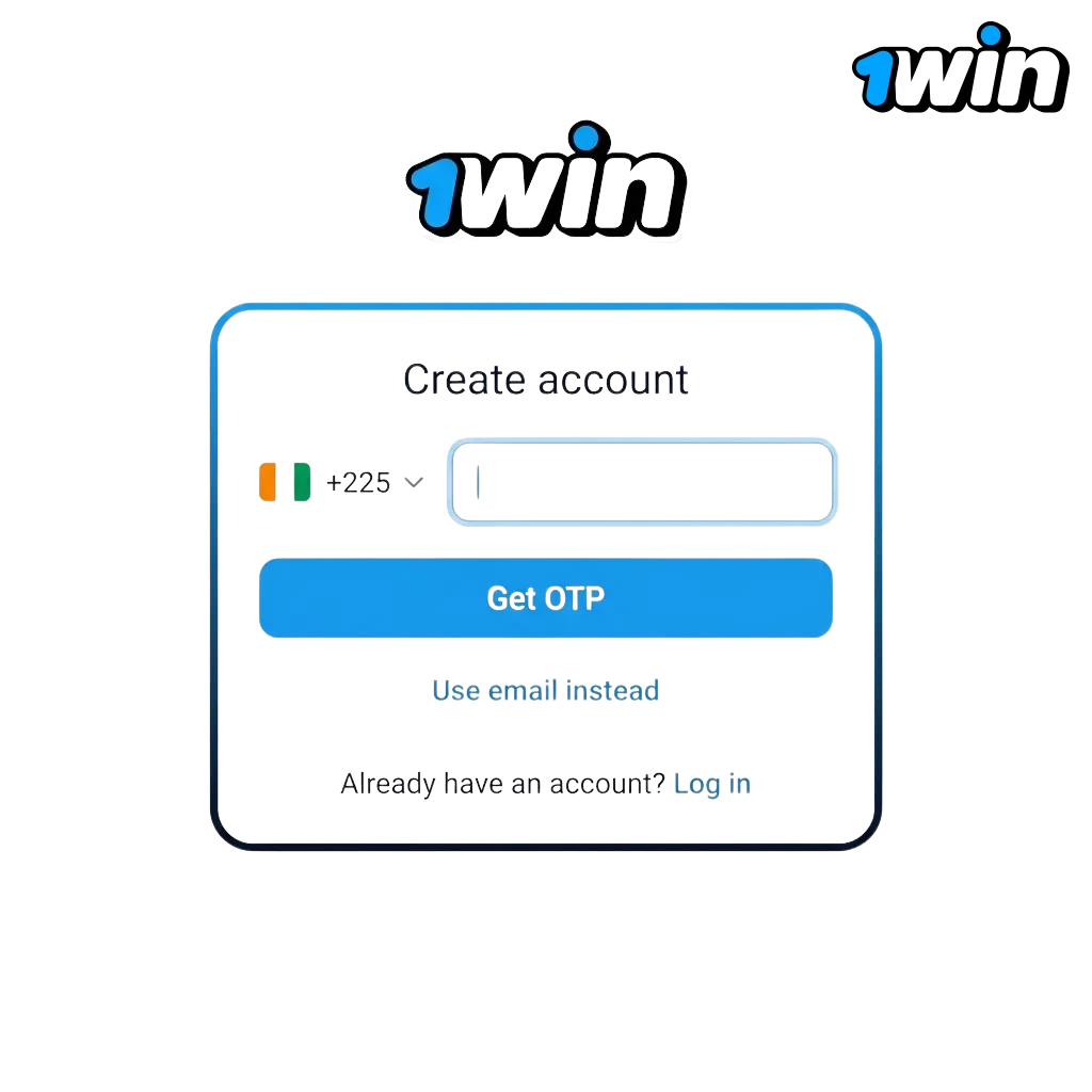 Interface de connexion et inscription 1win pour casino et paris sportifs en Côte d'Ivoire