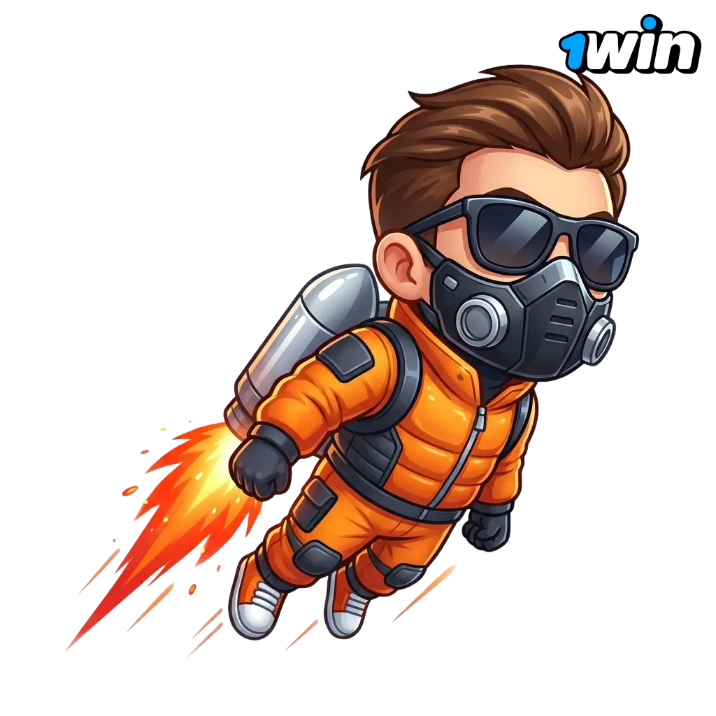 Lucky Jet crash game on 1win platform showing jetpack character and multiplier interface for Ivorian players