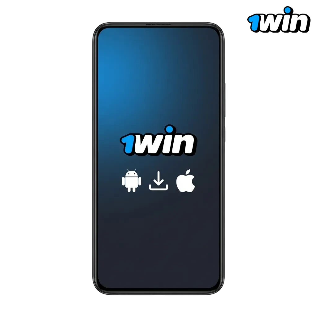 1win app download page for Android showing sports betting and casino games with welcome bonus offer