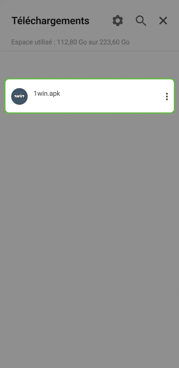 Exécutez le fichier téléchargé pour finaliser l'installation de l'application sur 1win.