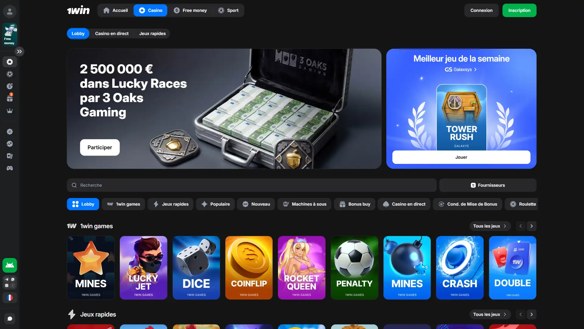 Jouez aux meilleurs jeux de casino sur 1win.