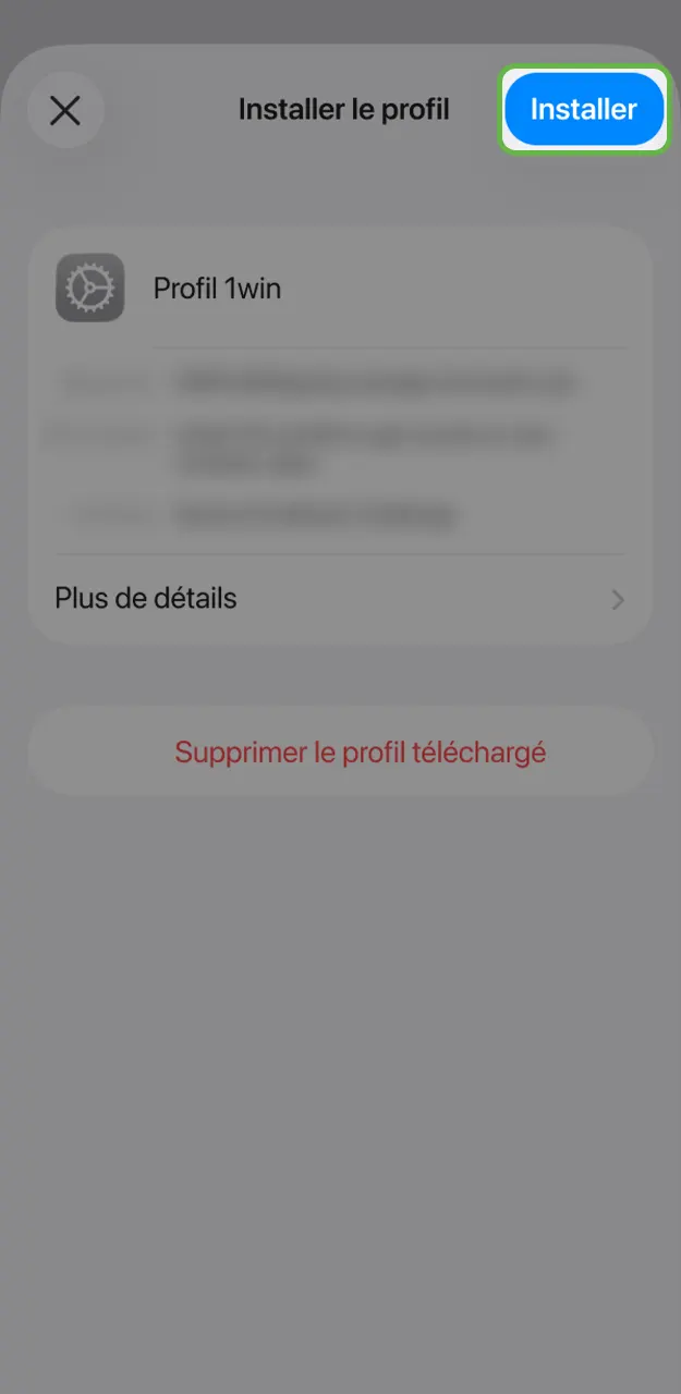 Ajoutez l'application 1win à votre écran d'accueil.