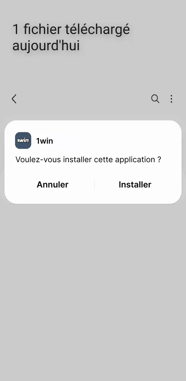 Ouvrez le fichier d'installation téléchargé et installez l'application sur 1win.
