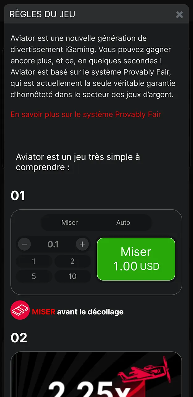 Créez un compte et jouez à Aviator sur 1win.