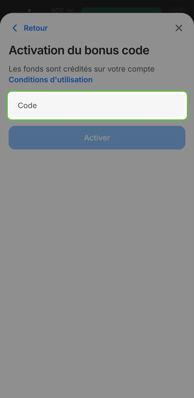 Copiez cette combinaison bonus exclusive et saisissez le code promotionnel sur 1win.