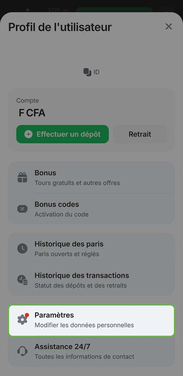 Envoyez une copie de vos documents d'identité officiels et vérifiez votre identité sur 1win.
