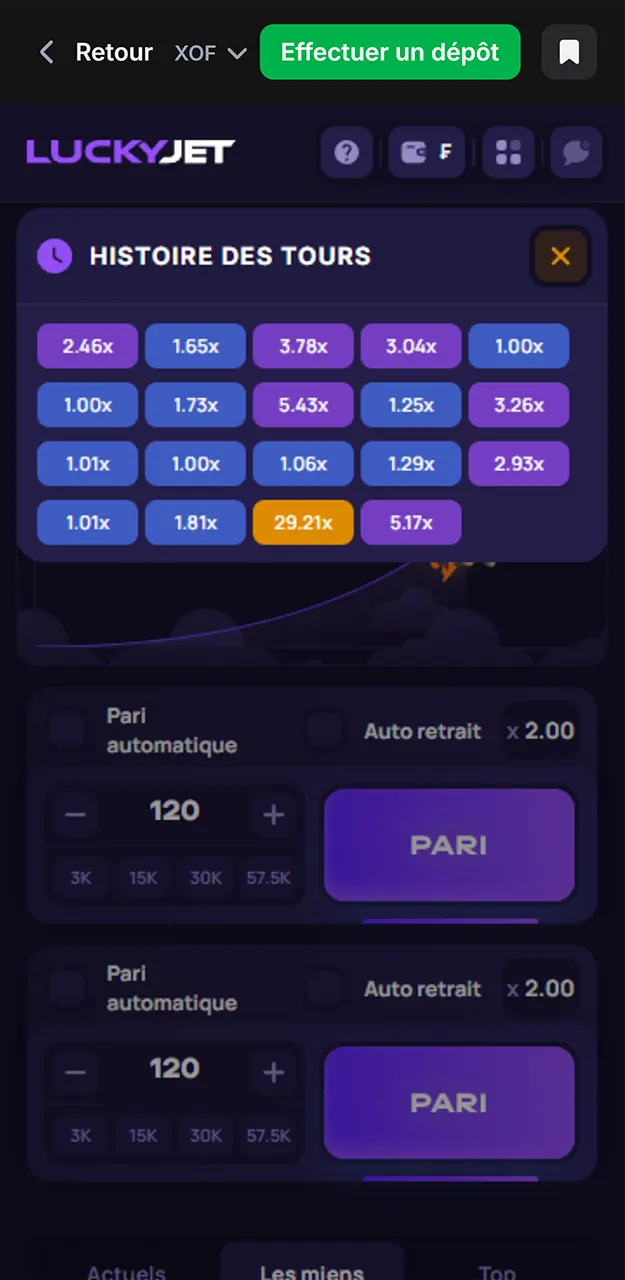 Tentez votre chance au jeu Lucky Jet sur 1win.