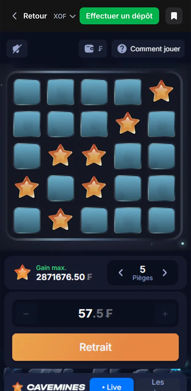 Gagnez au jeu Mines sur 1win et retirez rapidement vos gains.