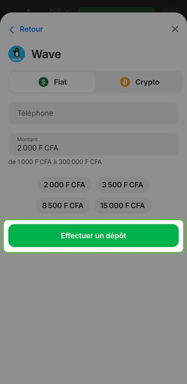 Choisissez une méthode de transfert locale et effectuez votre premier dépôt sur 1win.