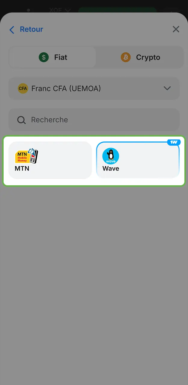 Choisissez votre mode de paiement pour votre premier dépôt sur 1win.