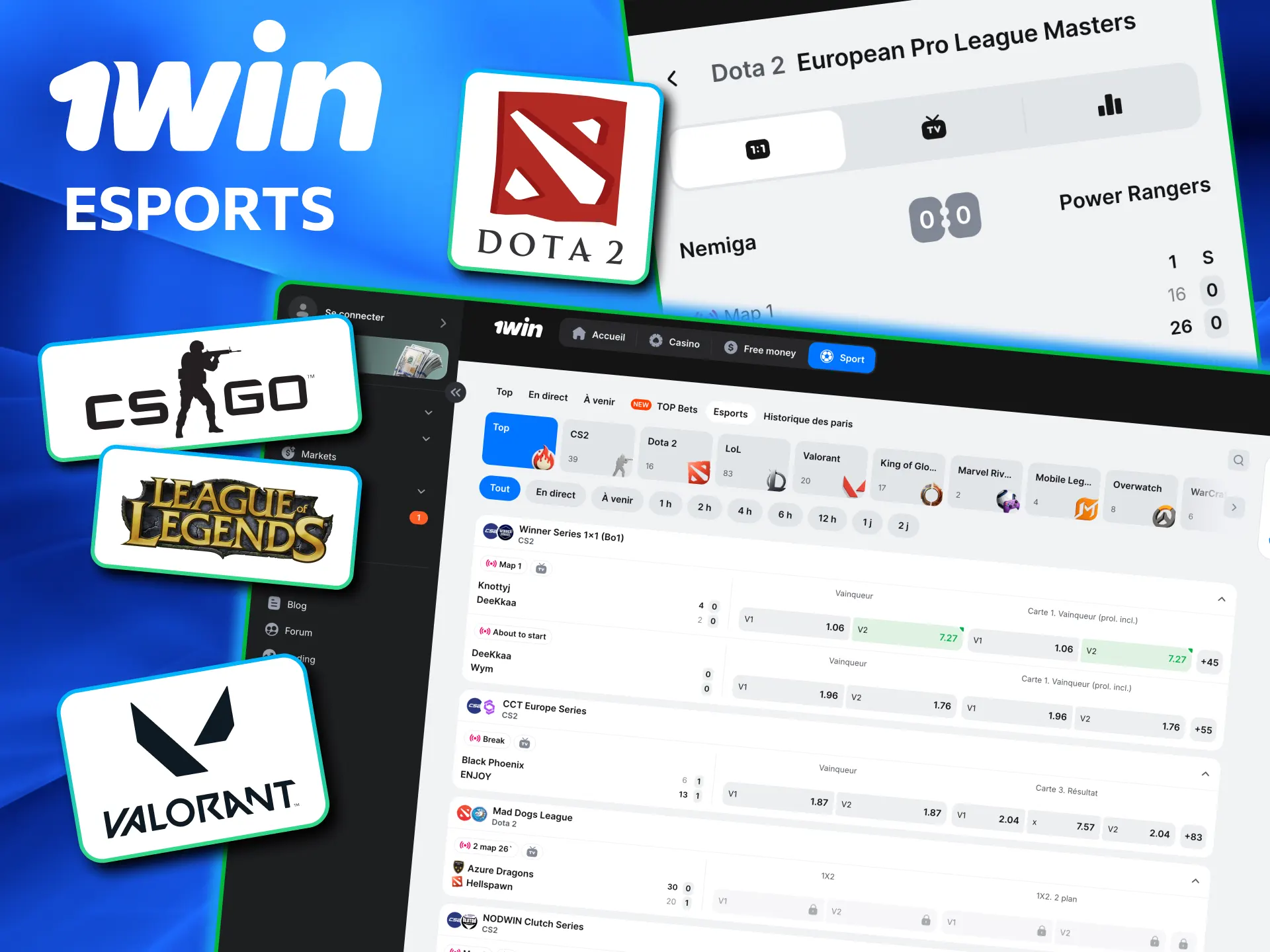 1win Côte d’Ivoire offre cotes compétitives tournois eSports.
