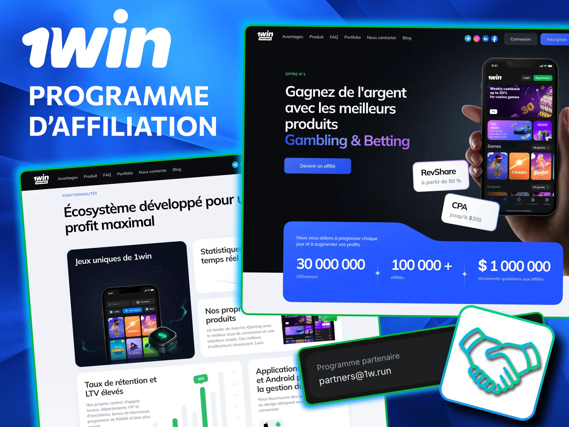1win Côte d’Ivoire propose affiliation jusqu’à 60 pourcent.